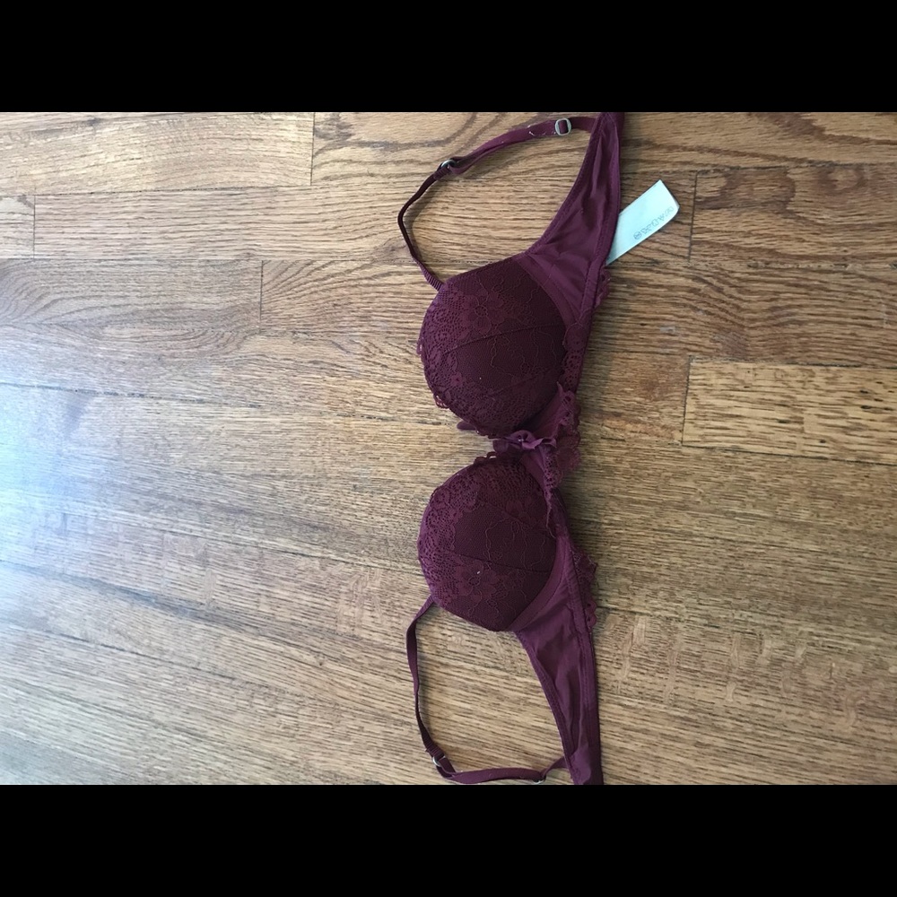 Maroon lace bra